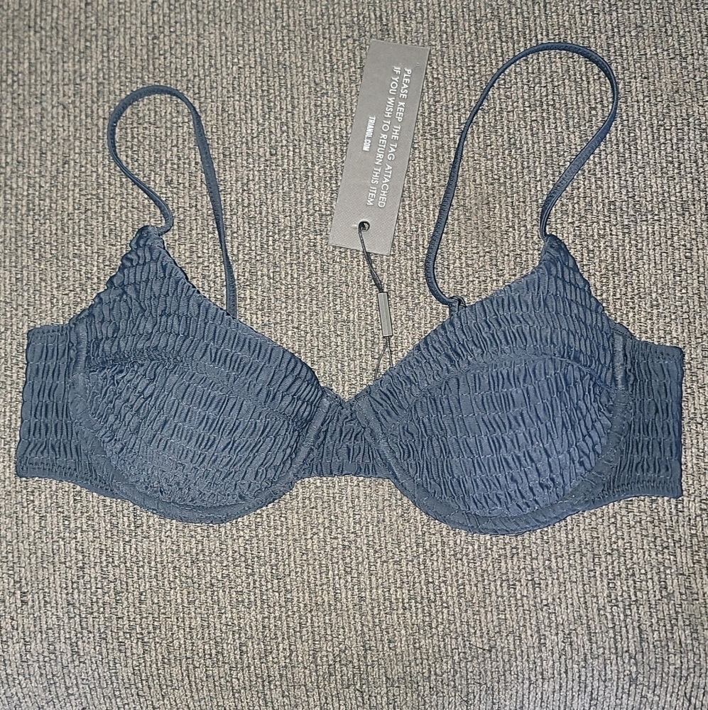 Triangl Swimwear Blue Bikini Top NWT